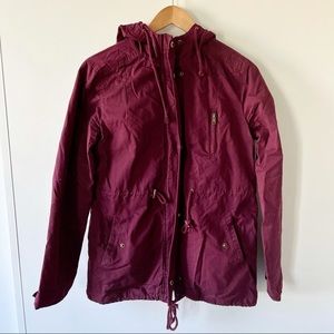 F21 maroon burgundy utility jacket